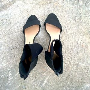 Sexy Black Moda Spana Pump Ankle Strap Sandals Kitten Heel, Peep Toe Sz 7M